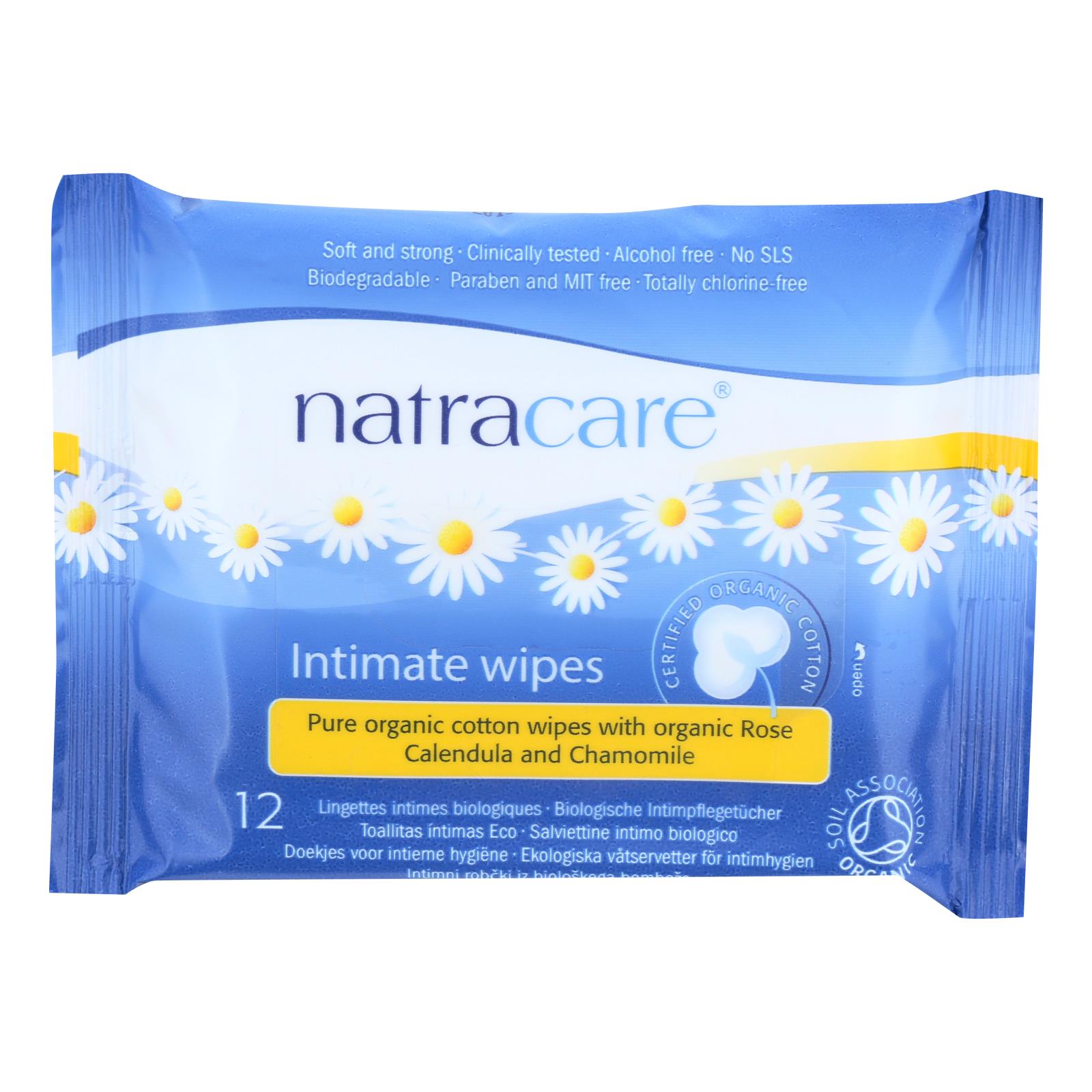 Natracare Organic Cotton Intimate Wipes - 12 Wipes - Case Of 12 - GreatEagleInc