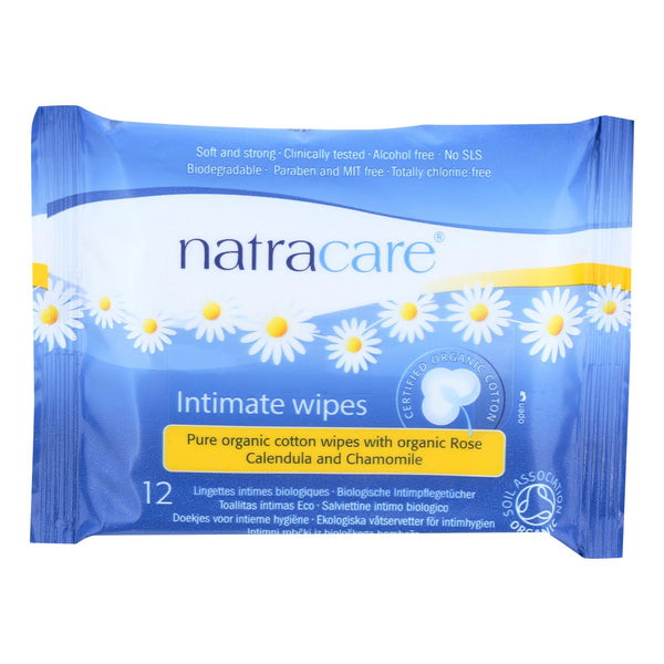 Natracare Organic Cotton Intimate Wipes - 12 Wipes - Case Of 12 - Eco-Friendly Home & Grocery