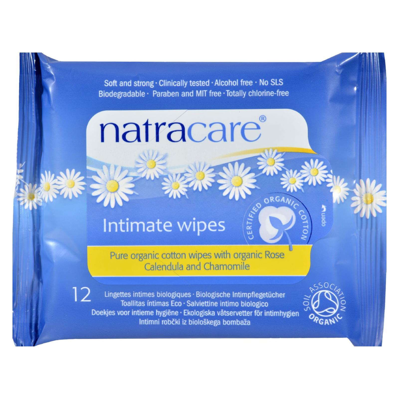 Natracare Organic Cotton Intimate Wipes - 12 Wipes - Case Of 12 - GreatEagleInc