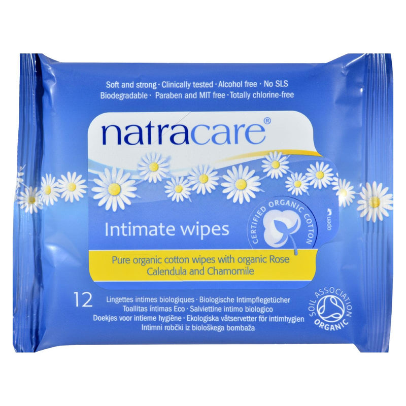 Natracare Organic Cotton Intimate Wipes - 12 Wipes - Case Of 12 - GreatEagleInc
