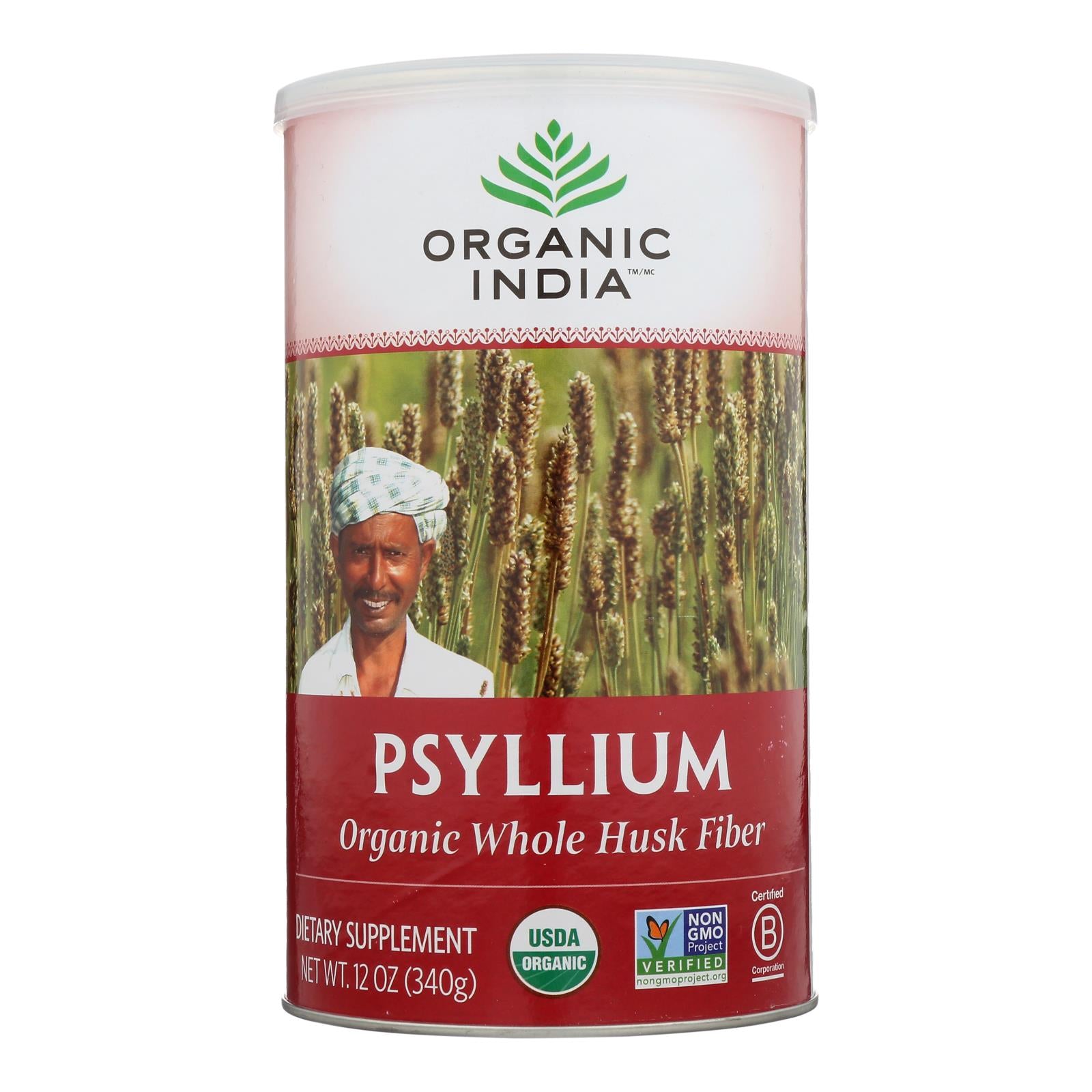 Organic India Fiber Harmony Psyllium Whole Husk - 12 Oz - GreatEagleInc