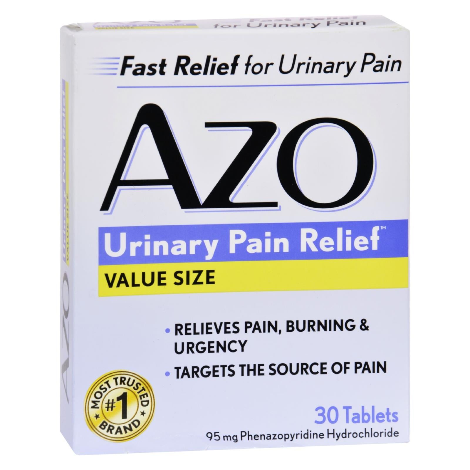 Azo Standard Urinary Pain Relief - 30 Tablets - Eco-Friendly Home & Grocery