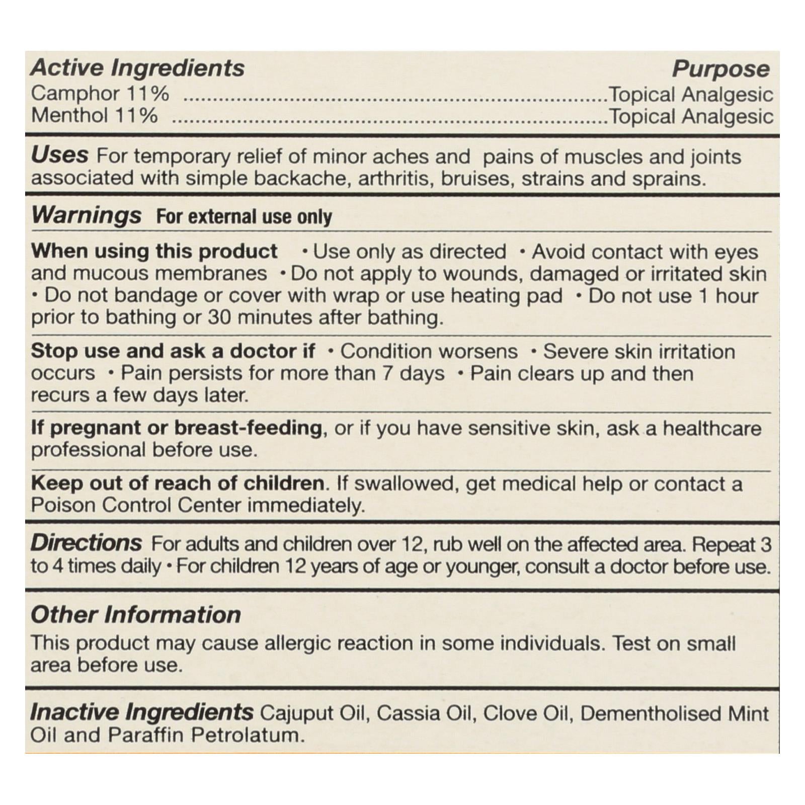 Tiger Balm Pain Relieving Ointment Ultra Strength - Non-staining - 1.7 Oz - GreatEagleInc