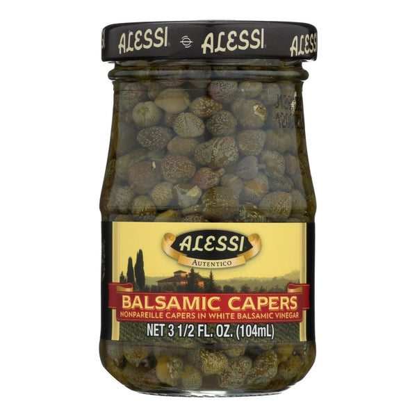 Alessi - Capers In White Balsamic Vinegar - 3.5 Oz - Case Of 6 - GreatEagleInc