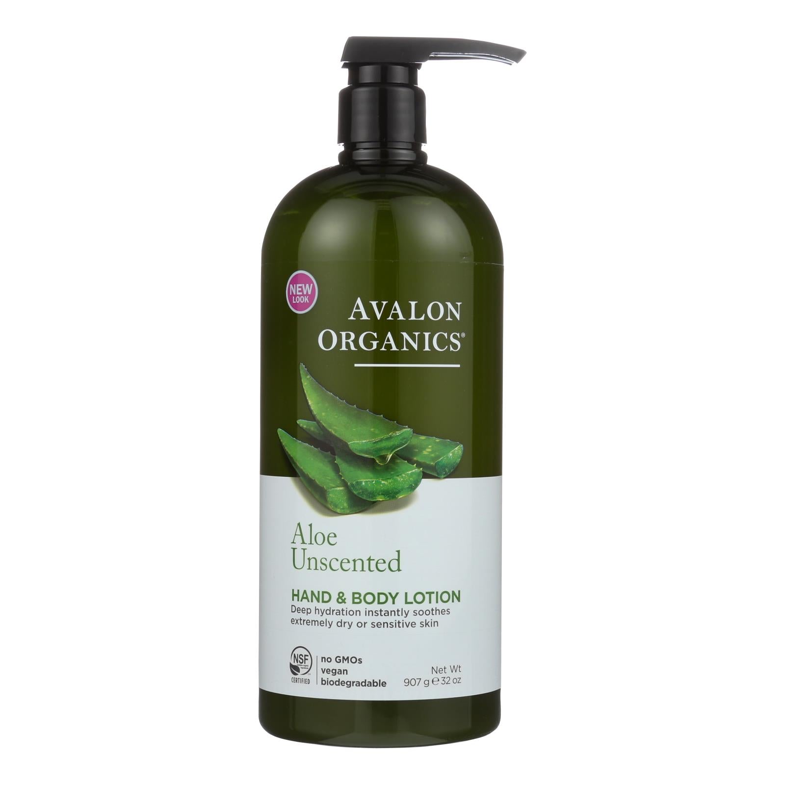 Avalon Organics Hand And Body Lotion Aloe Unscented - 32 Fl Oz - GreatEagleInc