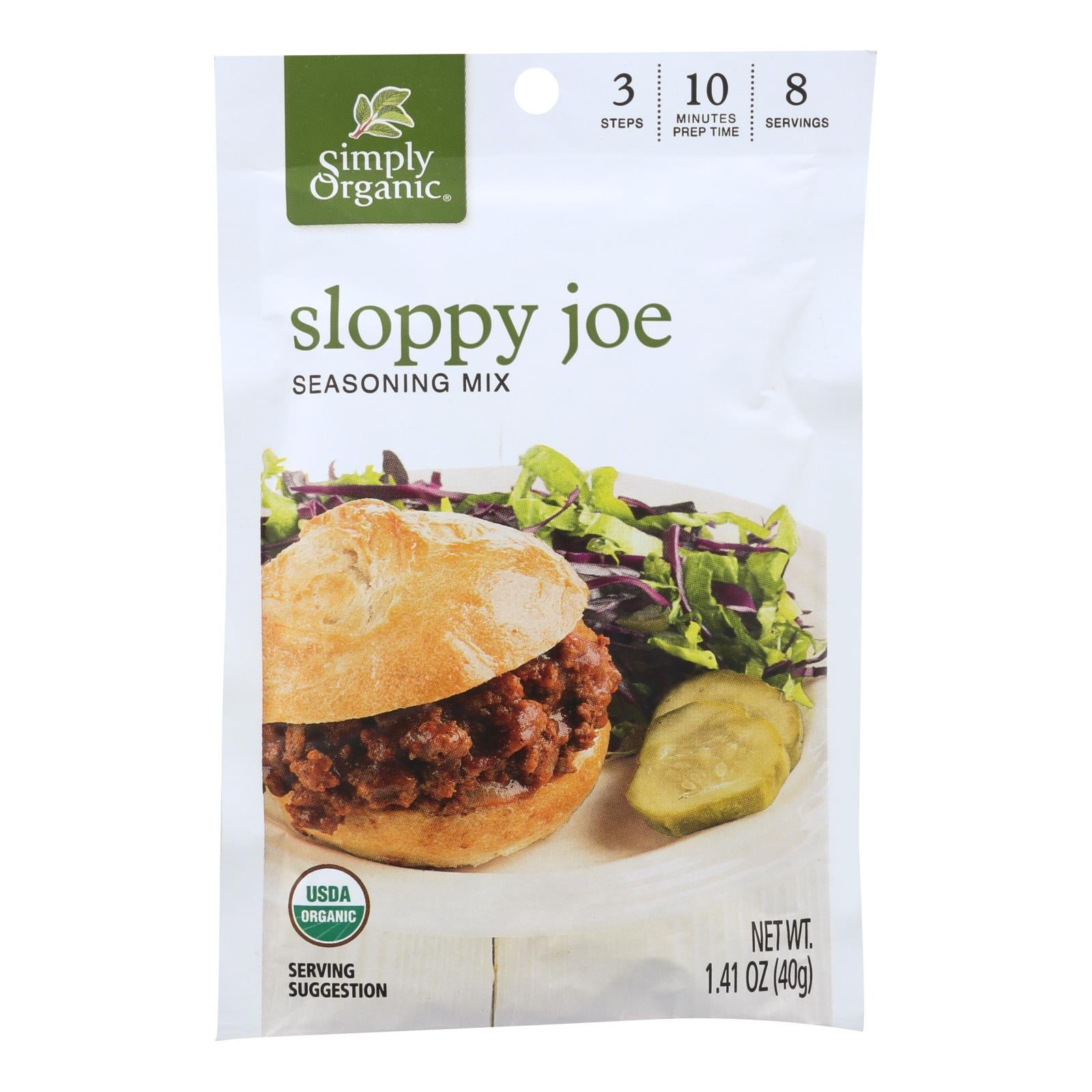 Simply Organic Seasoning Mix - Sloppy Joe - Case Of 12 - 1.41 Oz. - GreatEagleInc