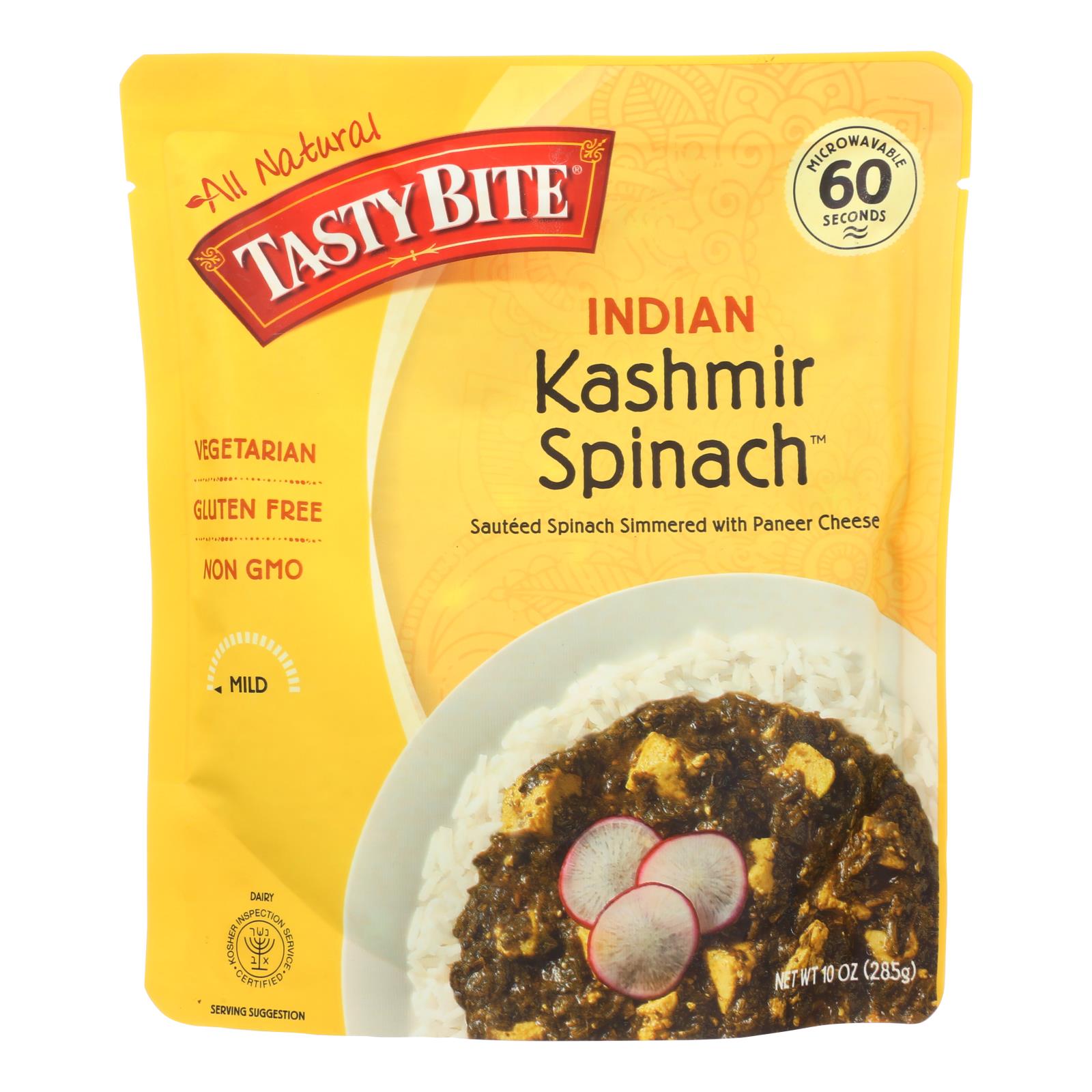 Tasty Bite Entrees - Indian Cuisine - Kashmir Spinach - 10 Oz - Case Of 6 - GreatEagleInc