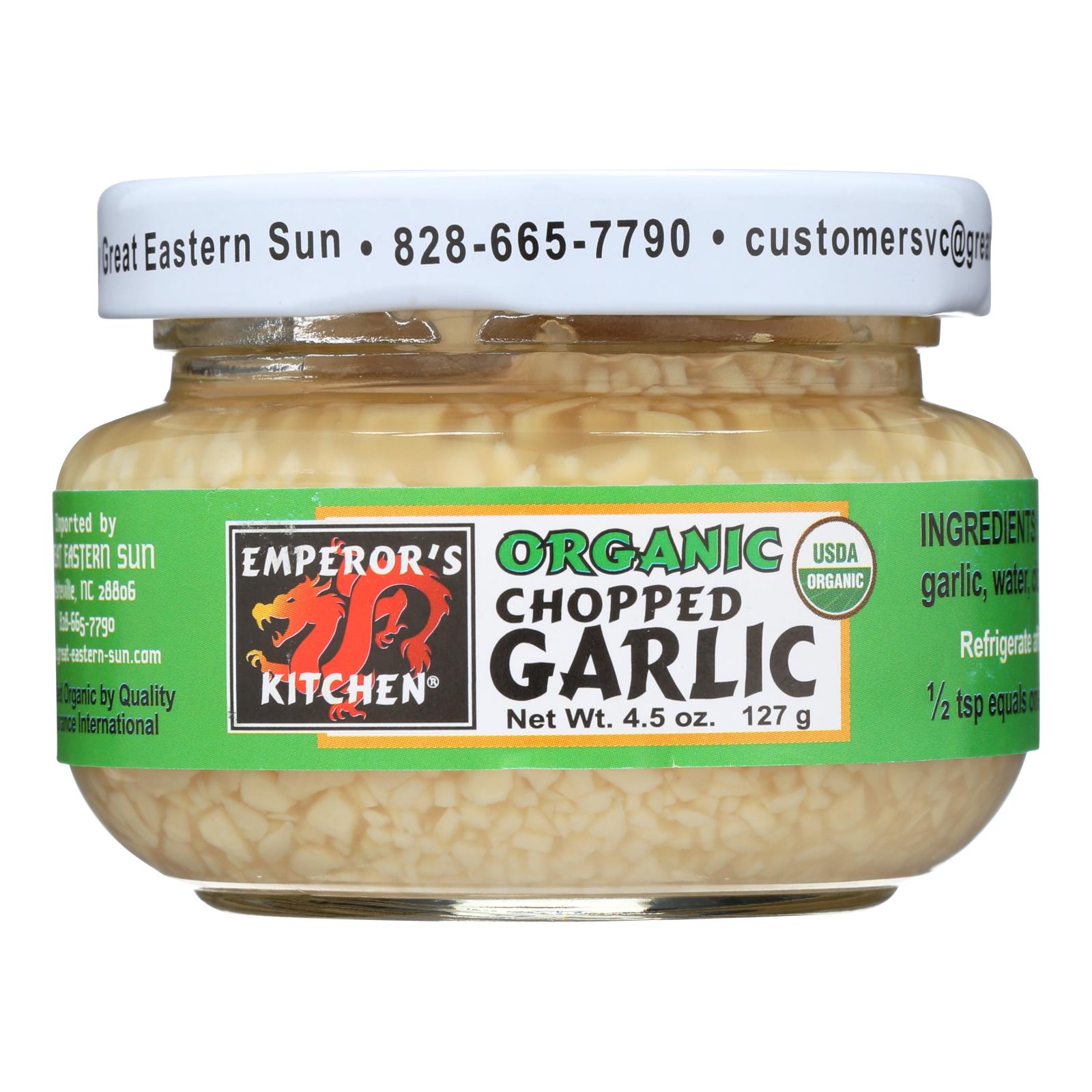 Emperors Kitchen Garlic - Organic - Chopped - 4.5 Oz - Case Of 12 - GreatEagleInc