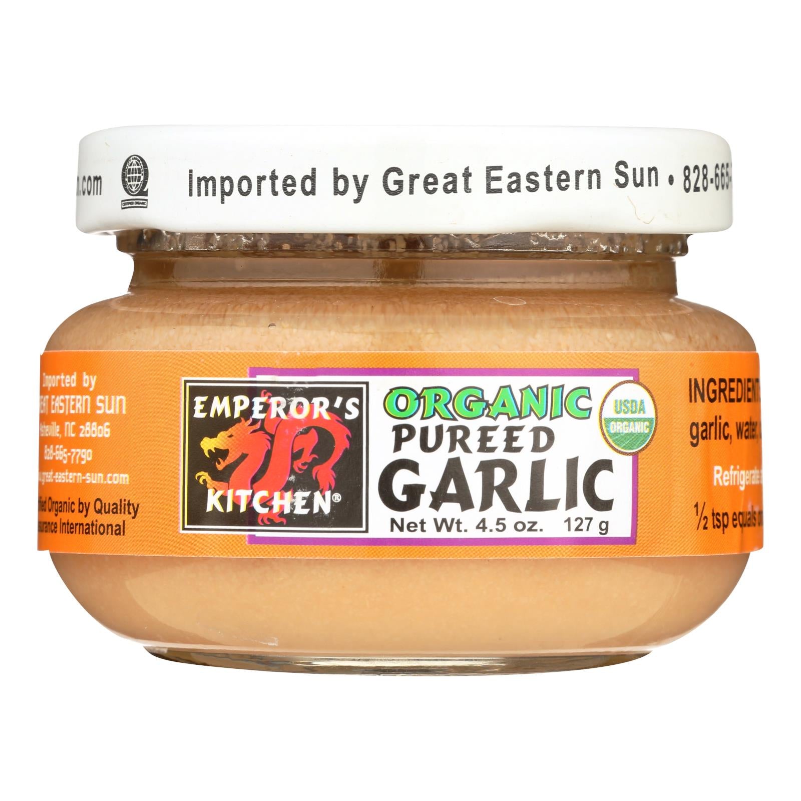 Emperor's Kitchen Organic Garlic - Pureed - Case Of 12 - 4.5 Oz. - GreatEagleInc