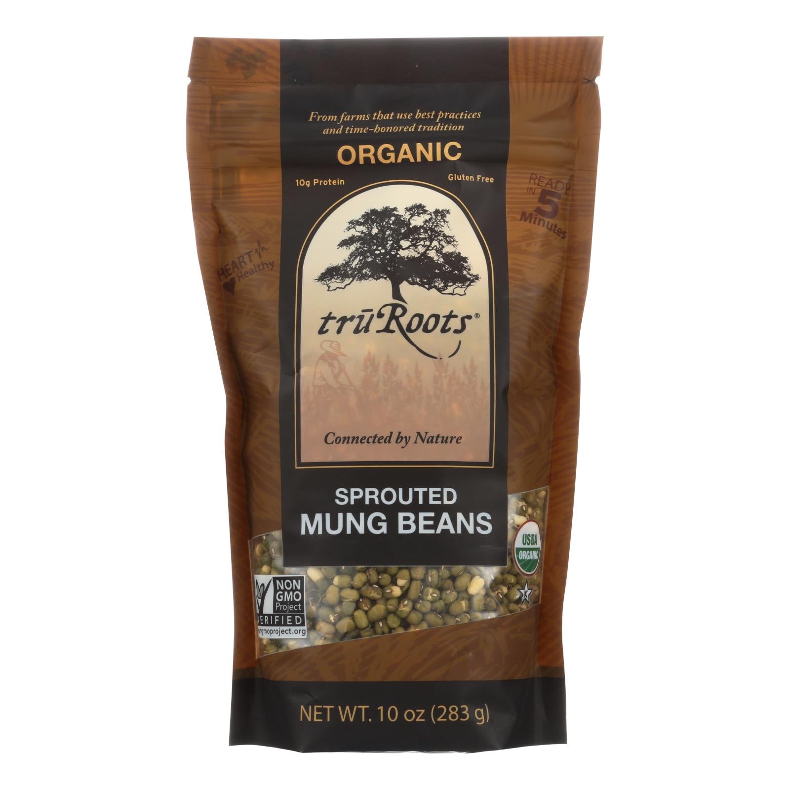 Truroots Organic Mung Beans - Sprouted - Case Of 6 - 10 Oz. - GreatEagleInc