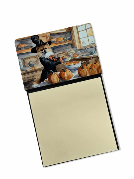 Candle refill card with illustrated kitchen scene and blank cream panel