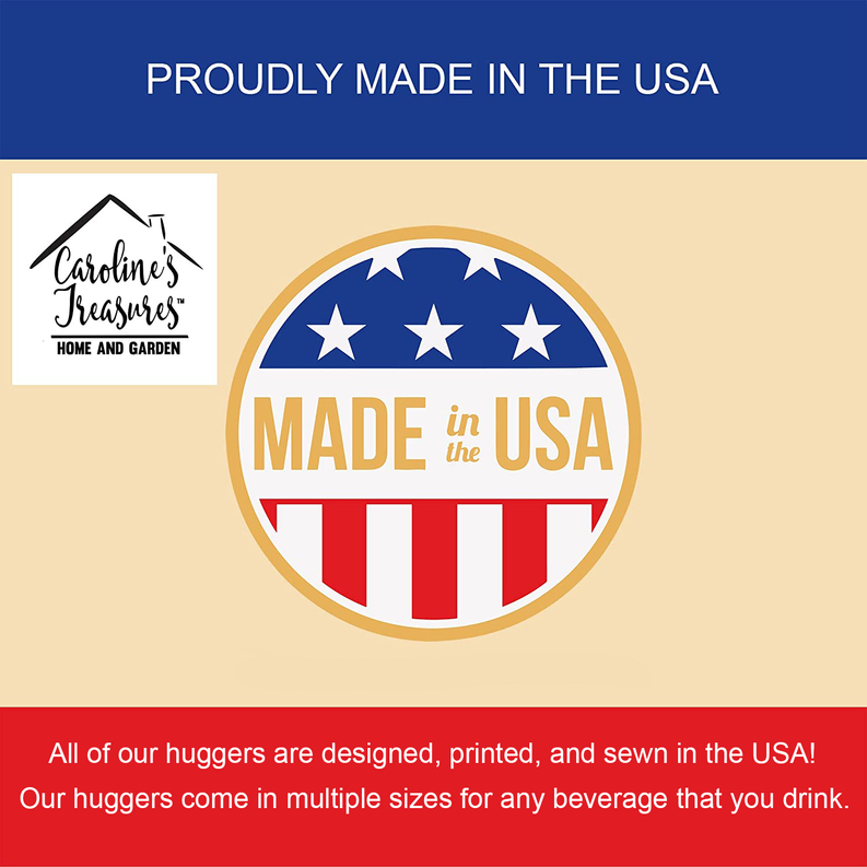 St. Patrick's Day can hugger design with USA badge graphic