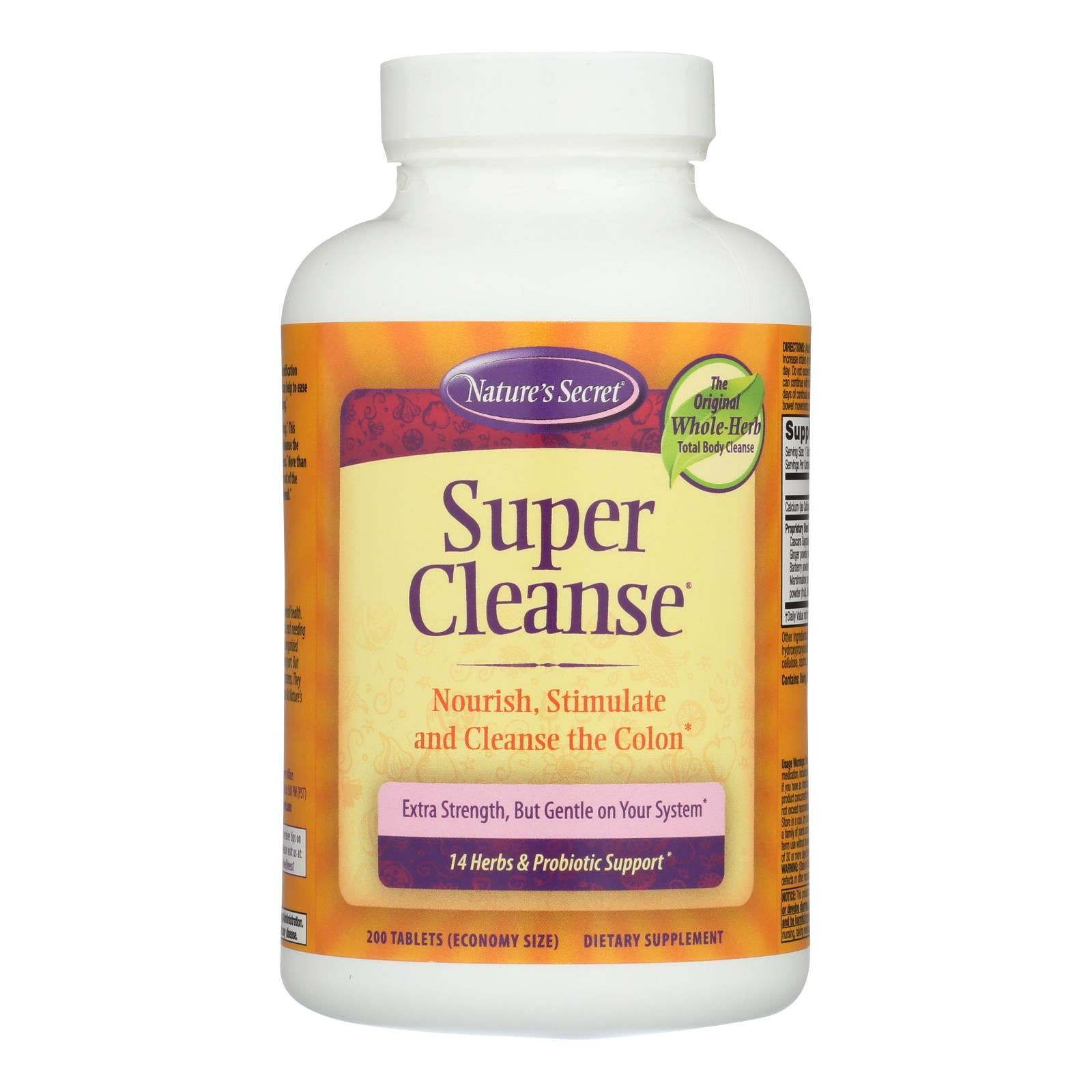 Nature's Secret Super Cleanse - 200 Tablets - Eco-Friendly Home & Grocery