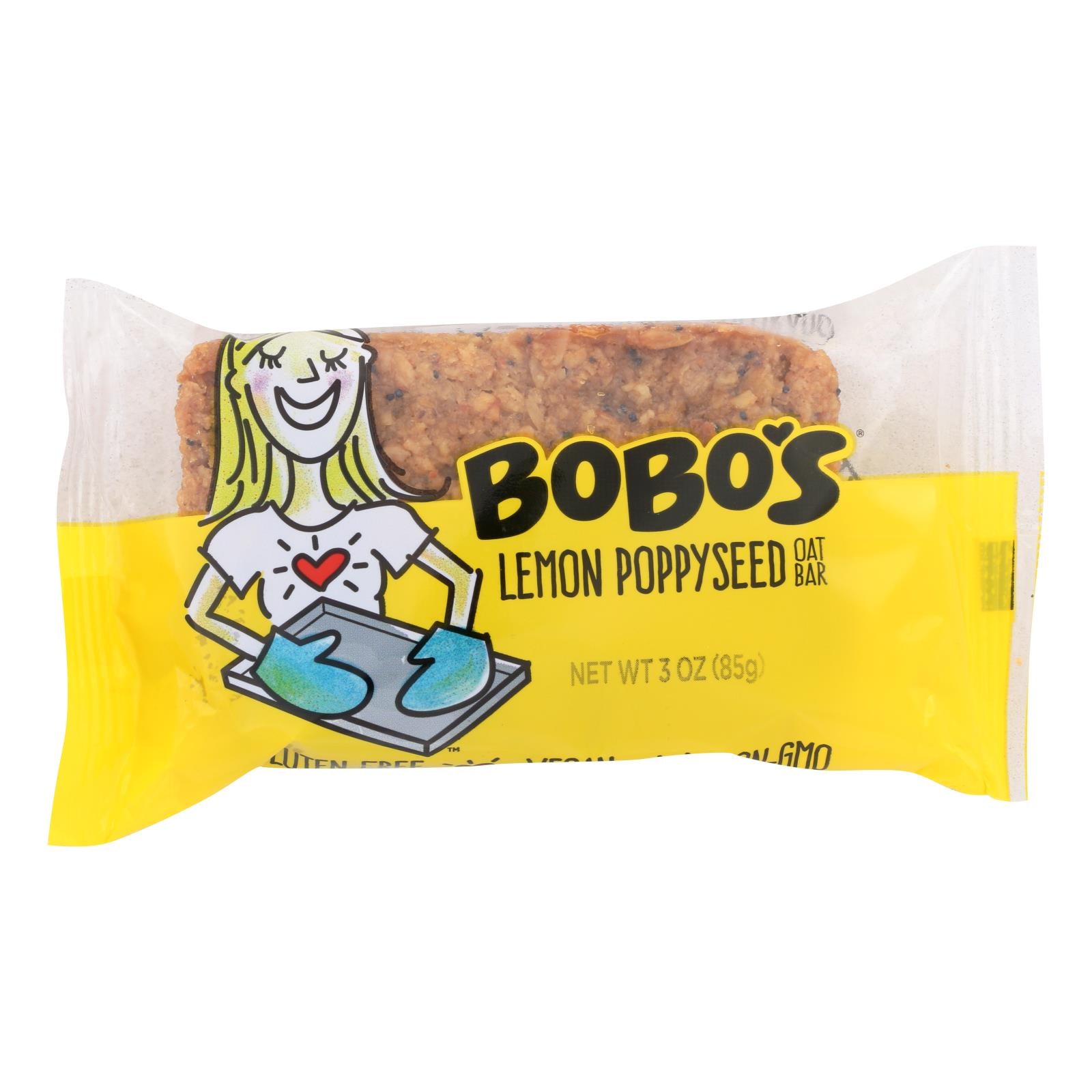 Bobo's Oat Bars - All Natural - Gluten Free - Lemon Poppyseed - 3 Oz Bars - Case Of 12 - GreatEagleInc