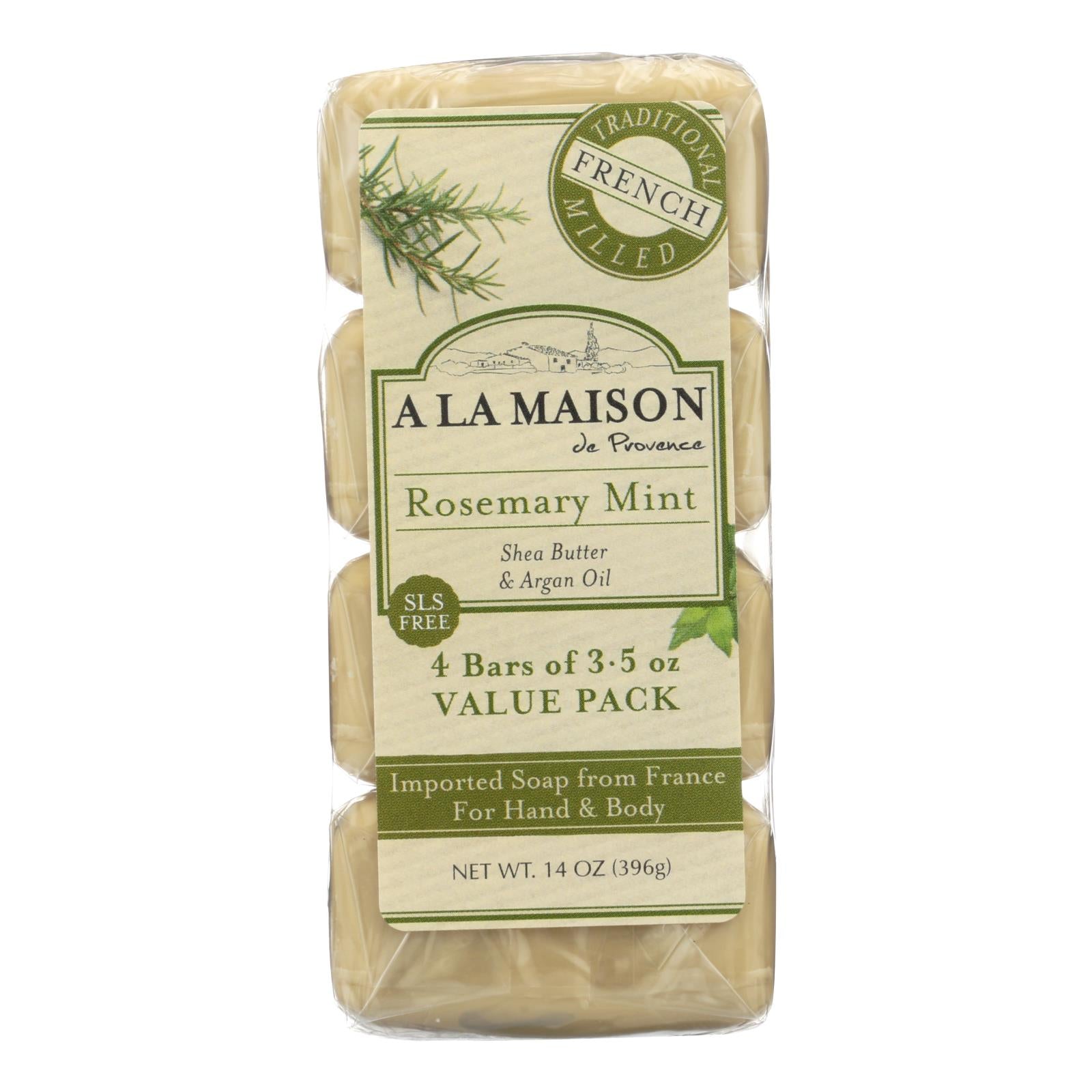 A La Maison - Bar Soap - Rosemary Mint - Value 4 Pack - GreatEagleInc