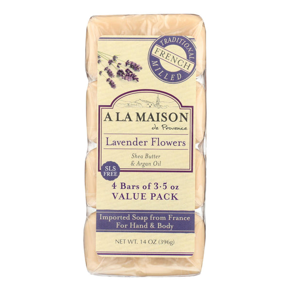 A La Maison - Bar Soap - Lavender Flowers - Value 4 Pack - GreatEagleInc