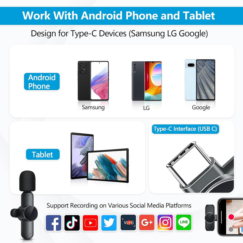 New Wireless Lavalier Microphone Portable Audio Video Recording Mini Mic - GreatEagleInc