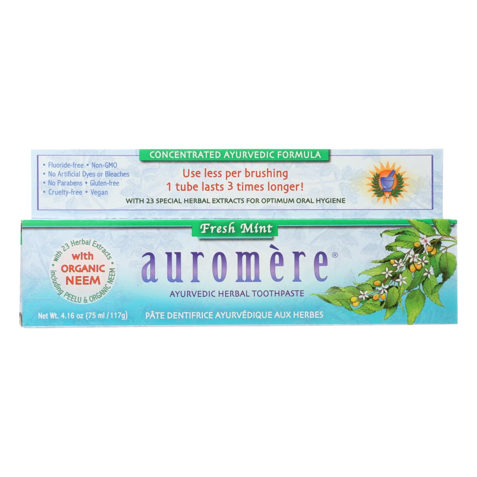 Auromere Toothpaste - Fresh Mint - Case Of 1 - 4.16 Oz. - GreatEagleInc
