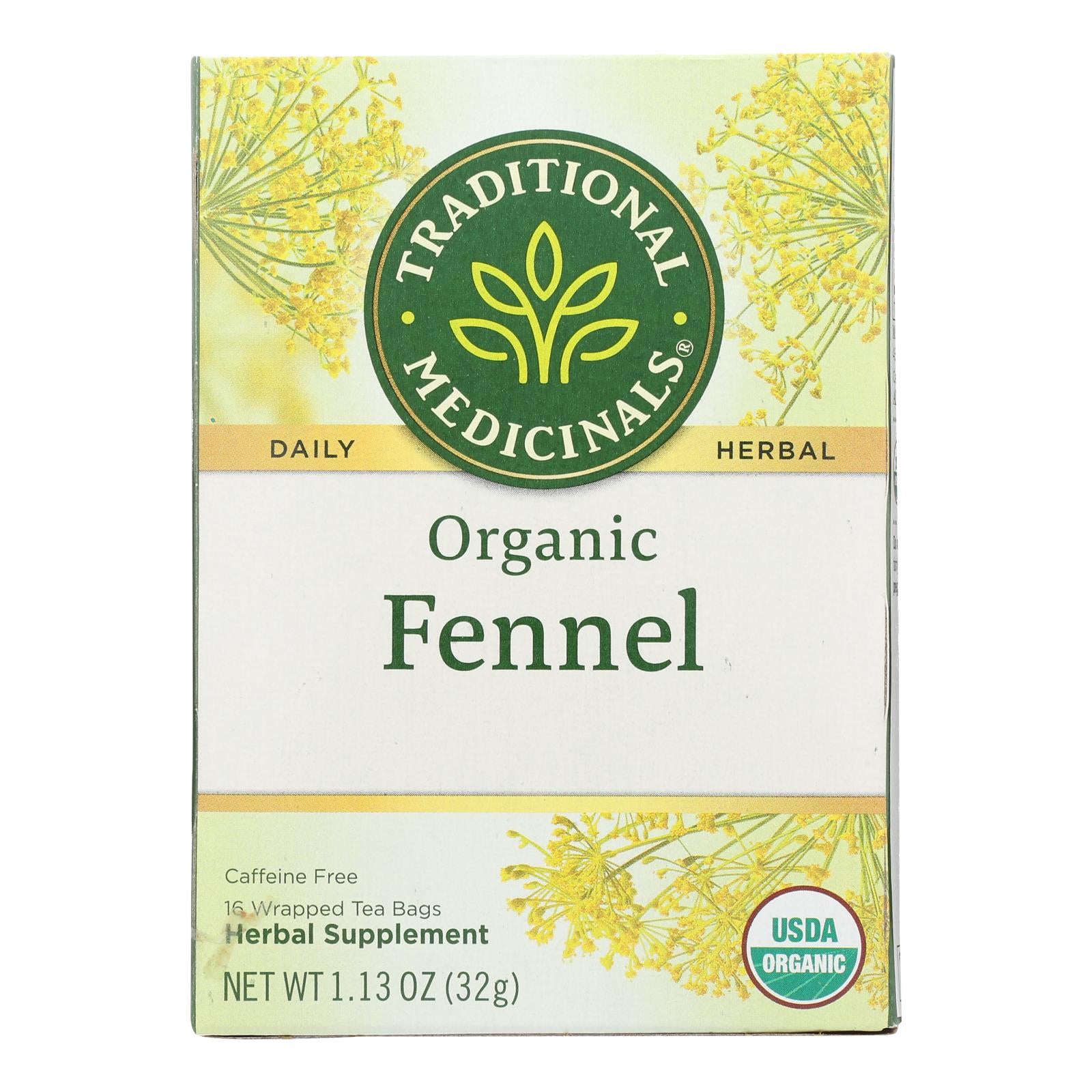 Traditional Medicinals Organic Herbal Tea - Fennel - Case Of 6 - 16 Bags - GreatEagleInc