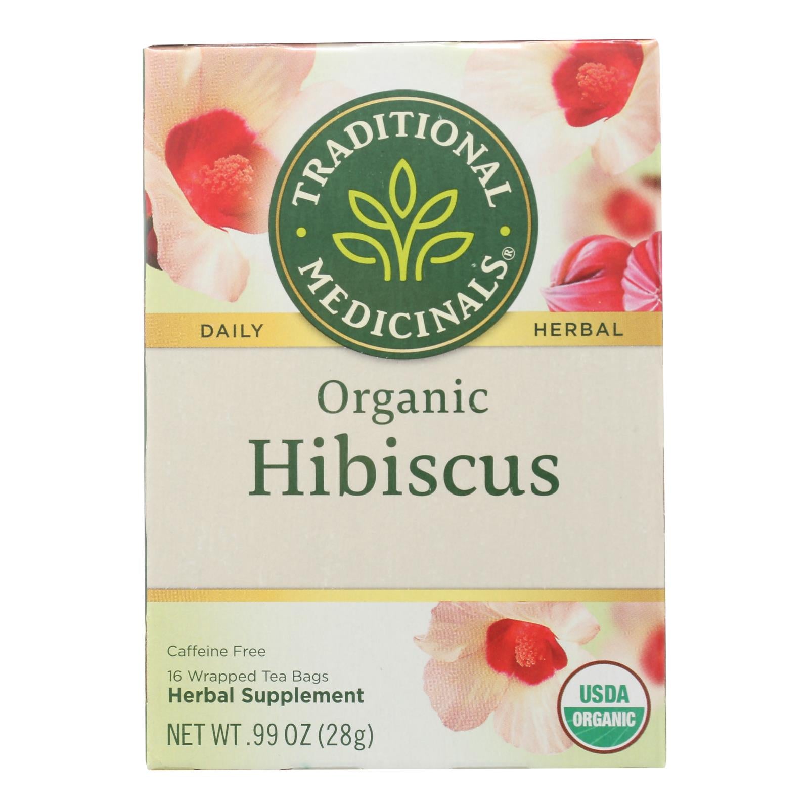 Traditional Medicinals Organic Herbal Tea - Hibiscus - Case Of 6 - 16 Bags - GreatEagleInc