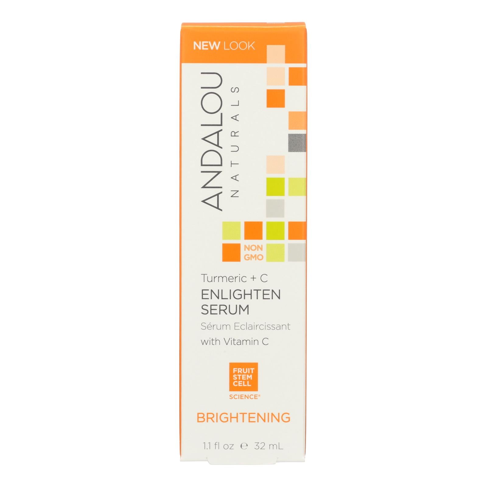 Andalou Naturals Enlighten Serum Turmeric + C Brightening - 1.1 Oz - GreatEagleInc