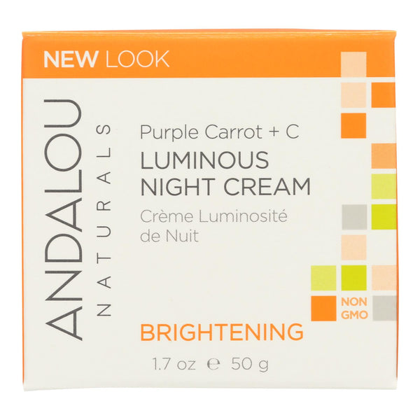 Andalou Naturals Luminous Night Cream Purple Carrot + C - 1.7 Oz - GreatEagleInc