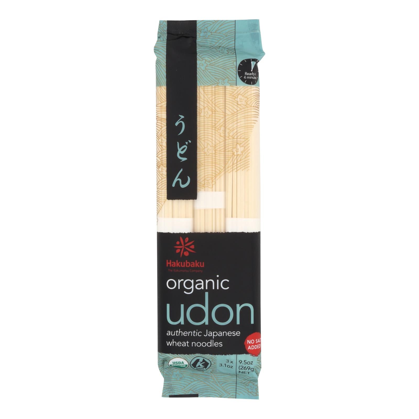 Hakubaku Organic Udon - Case Of 8 - 9.52 Oz. - GreatEagleInc
