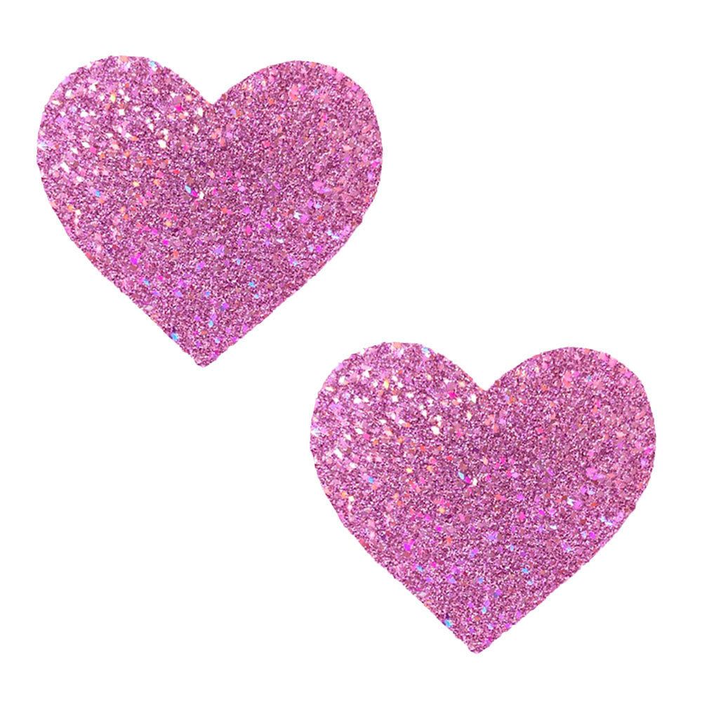 Pegasus Kisses Iridescent Pink Glitter I Heart U  Nipztix Pasties - GreatEagleInc