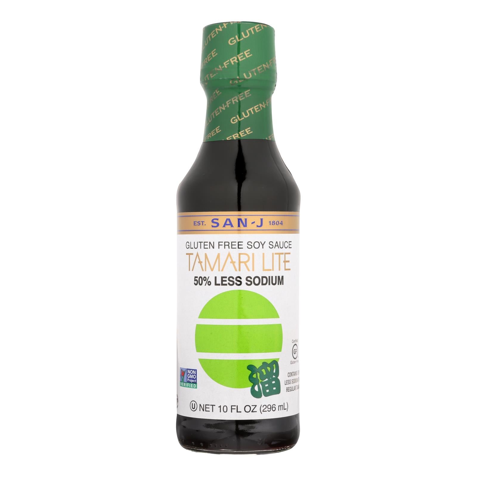 San - J Tamari Soy Sauce - Lite - Case Of 6 - 10 Fl Oz. - GreatEagleInc