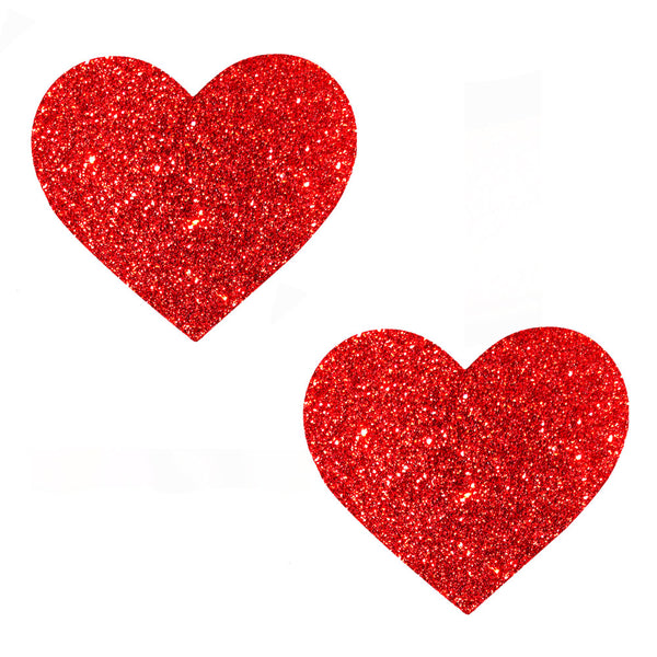Ravish Me Red Glitter I Heart U Nipztix Pasties - GreatEagleInc