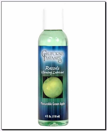 Razzels Warming Lubricant - Pleasurable Green Apple - 4 Oz. Bottle - GreatEagleInc