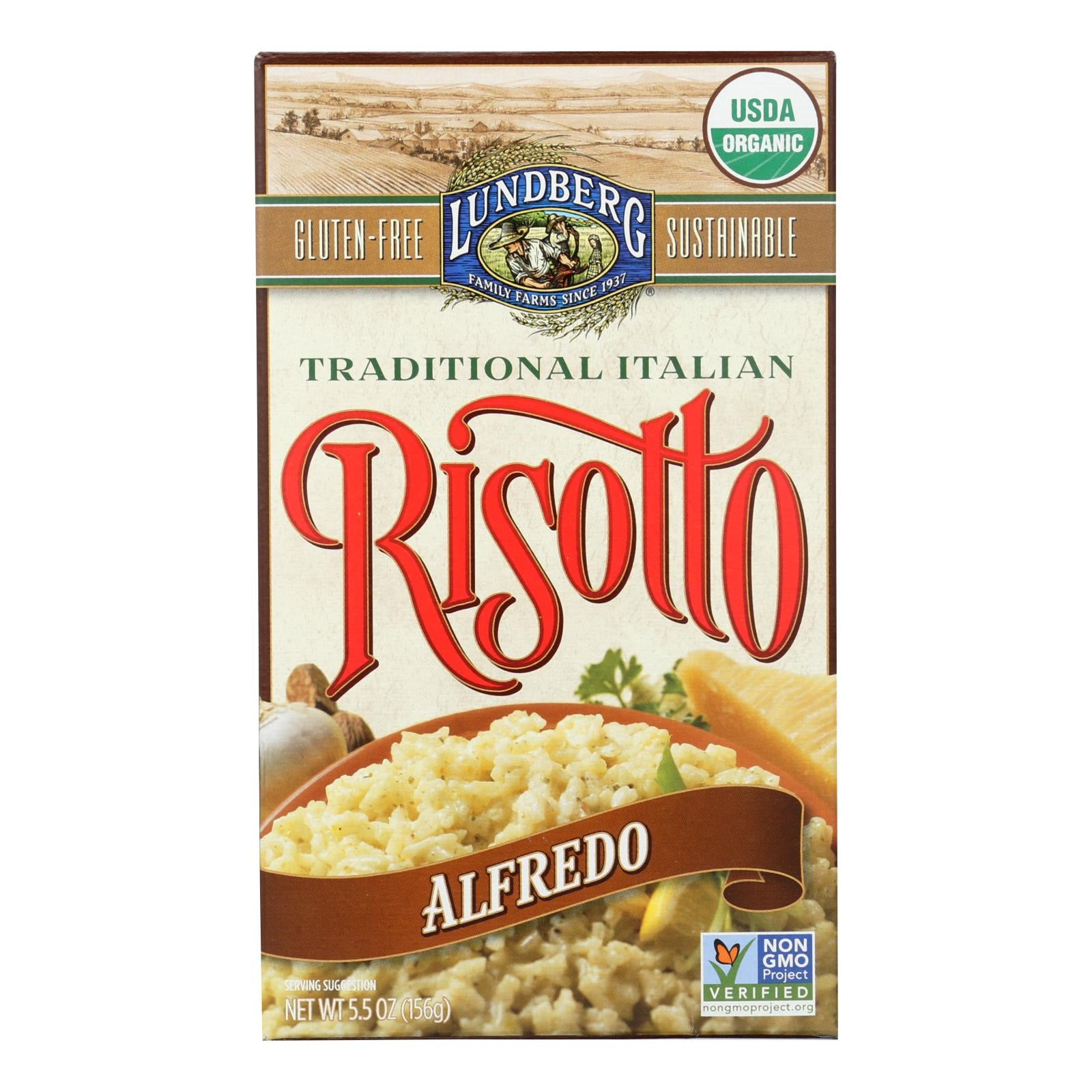 Lundberg Family Farms Risotto Alfredo - Parmesan Cheese - Case Of 6 - 5.5 Oz. - GreatEagleInc