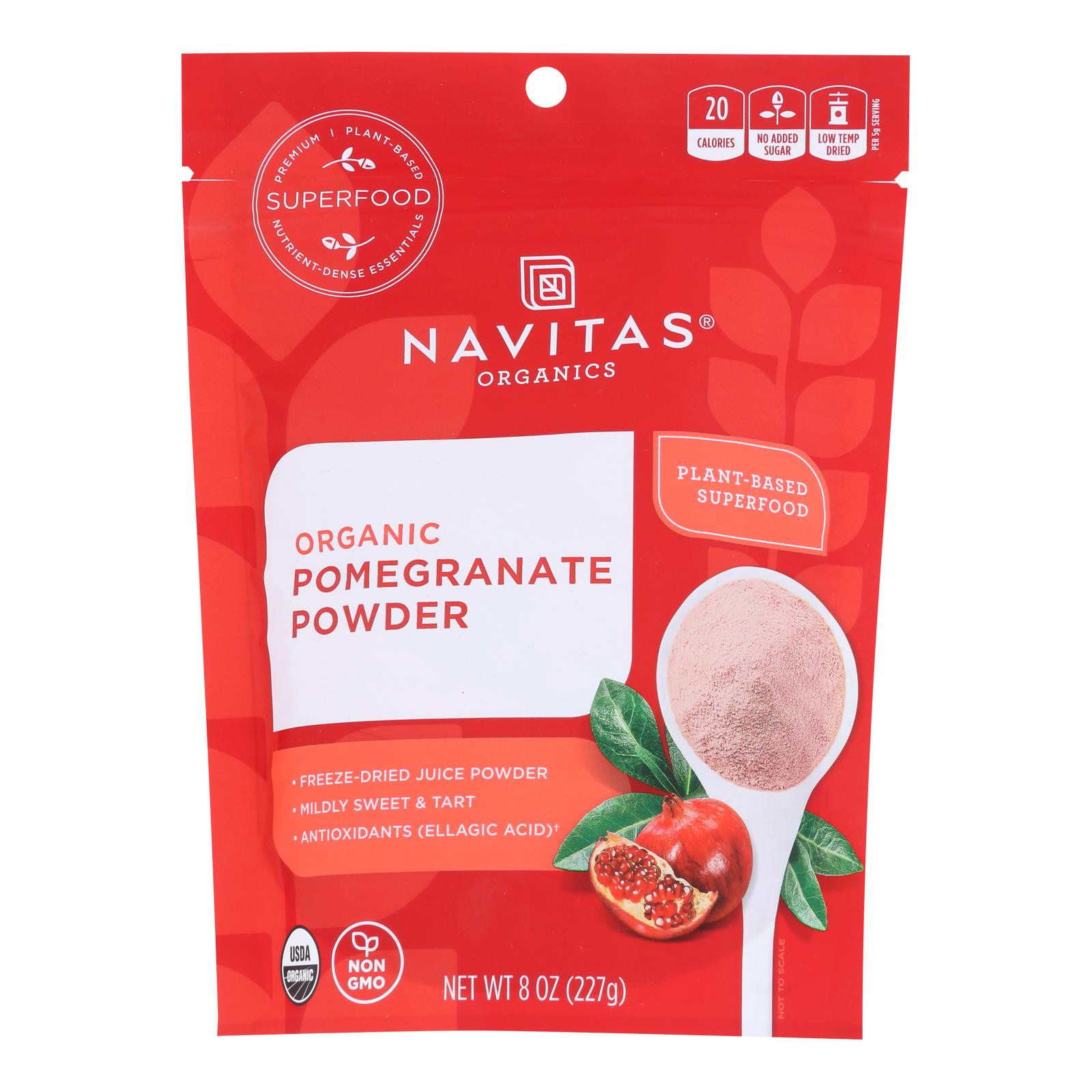 Navitas Naturals Pomegranate Powder - Organic - Freeze-dried - 8 Oz - Case Of 6 - GreatEagleInc