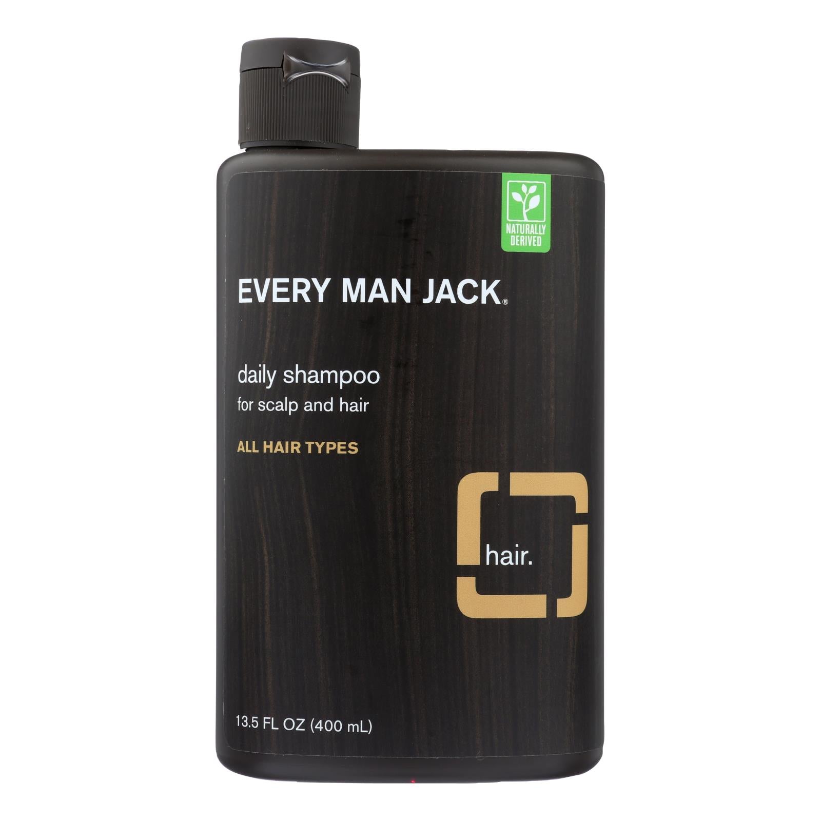 Every Man Jack Daily Shampoo - Scalp And Hair - All Hair Types - Sandalwood - 13.5 Oz - GreatEagleInc