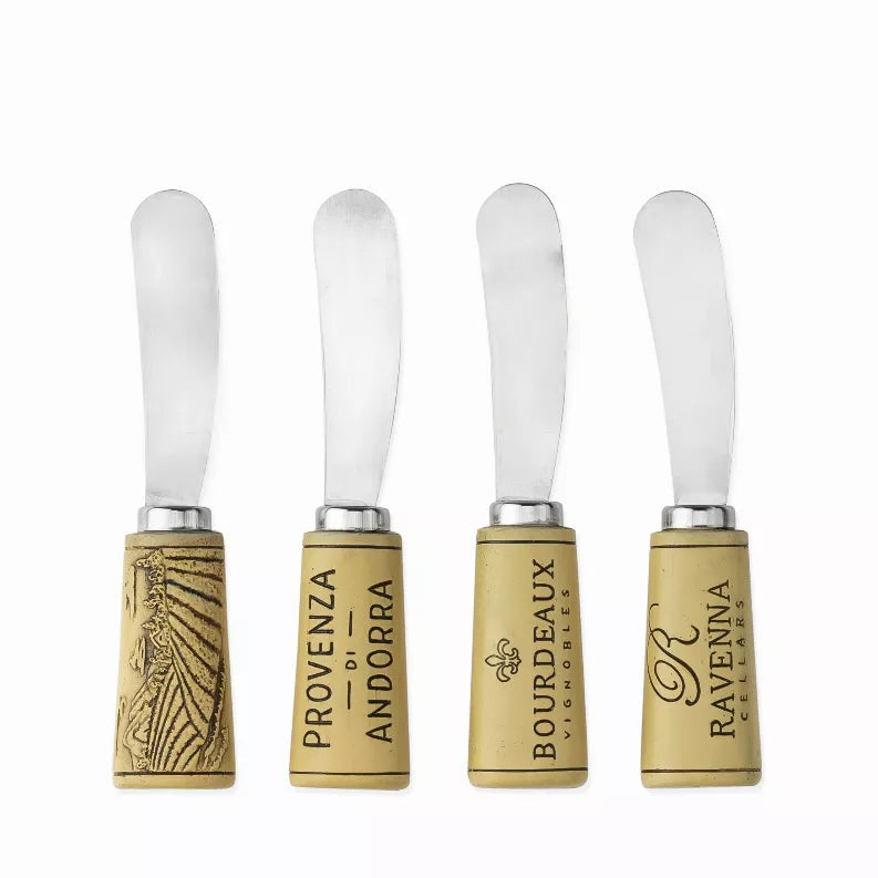 Cork Handled Cheese Spreader Set By Twine - Silver / 1 - Kitchen