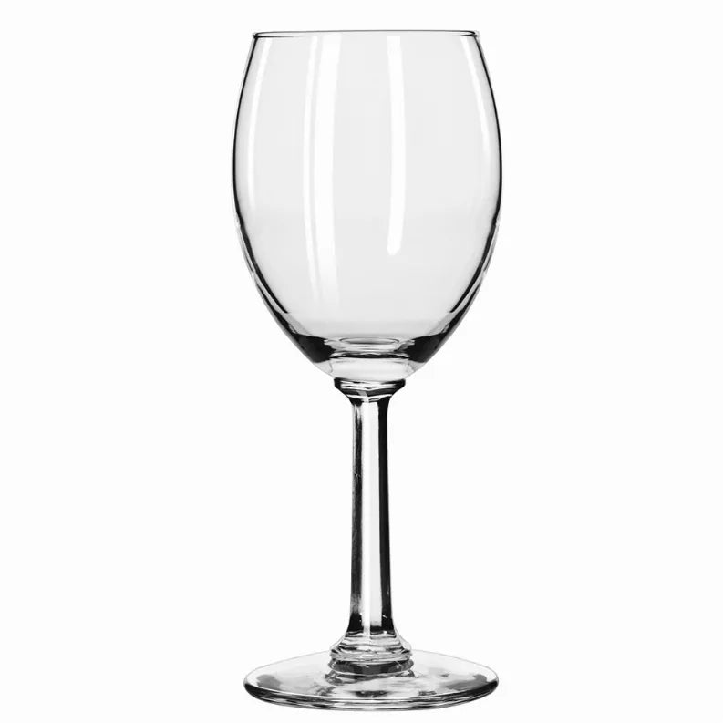 Libbey Napa Country clear stemmed glass with rounded bowl.