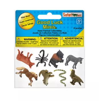 Wild West fun pack figurines: 8 animal-shaped pieces in sealed blister pack