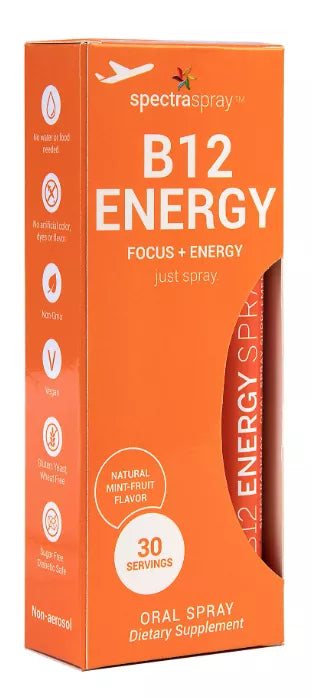 SpectraSpray B12 Energy oral spray dietary supplement box, 30 servings