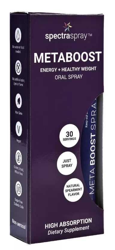 SpectraSpray Metaboost oral energy + healthy weight spray box, 30 servings