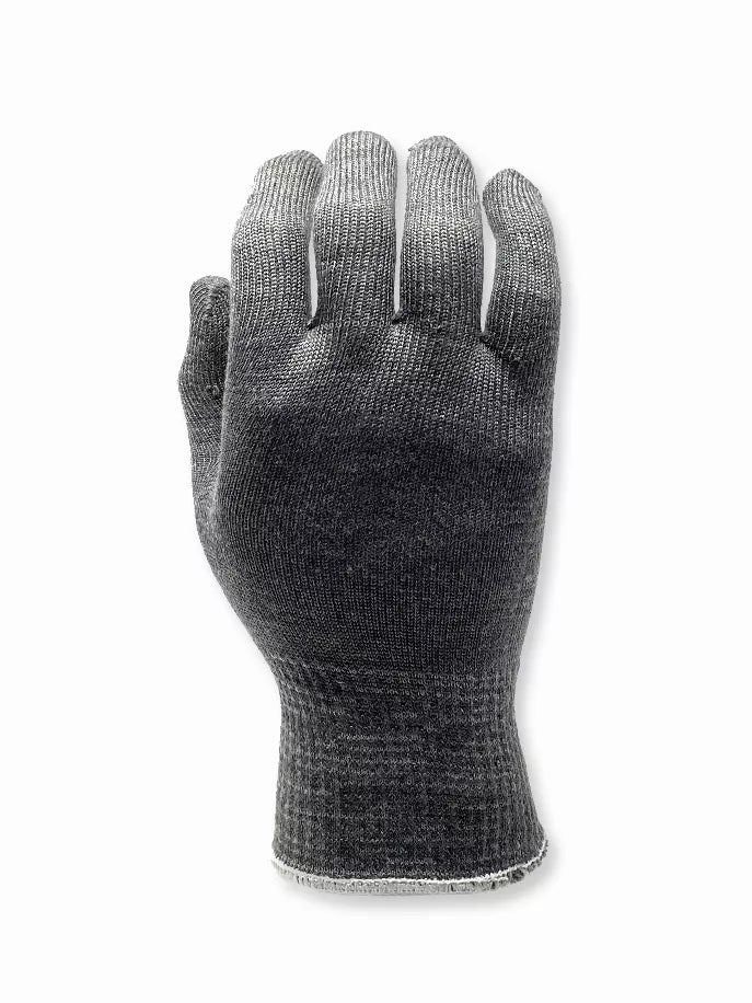 Youth BlocAid gloves, dark gray knit with textured back and ribbed cuff