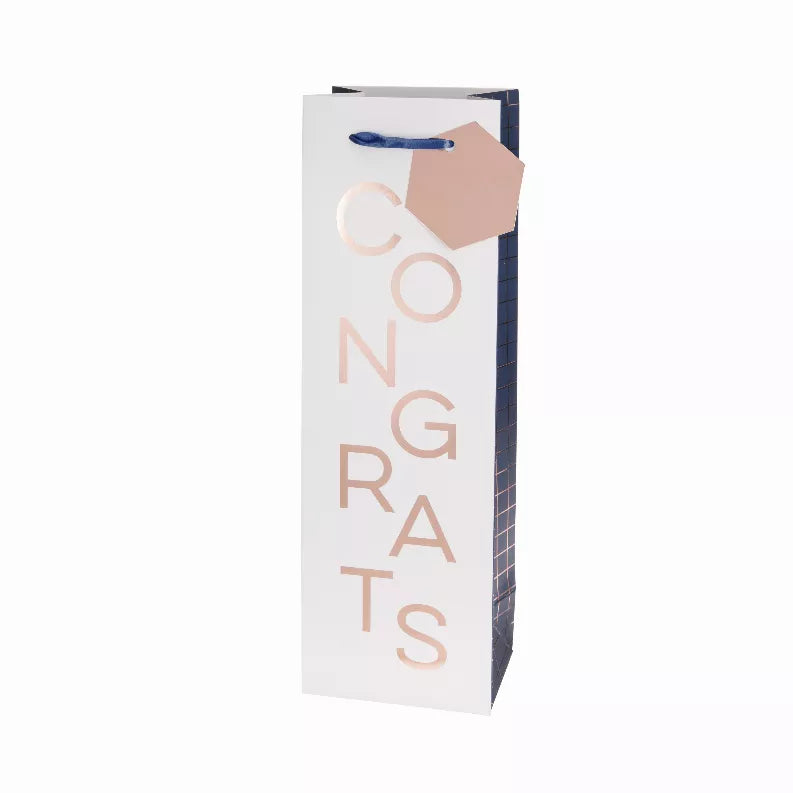 Congrats Single-Bottle Wine Bag - Multicolor / 1 - Parties & Occasions