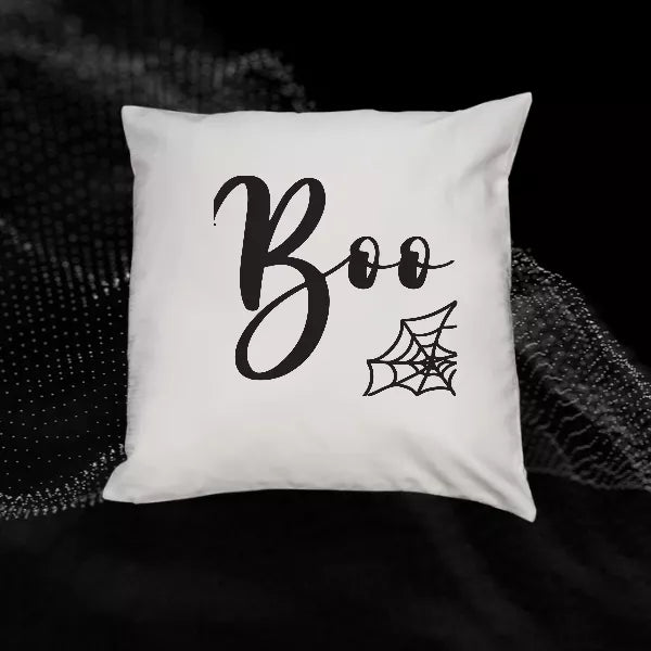 Boo Pillow Cover - White Pillow / 1 / 18”x18” - Pillows