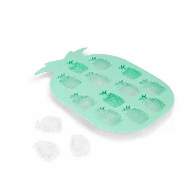 Pineapple ice cube tray by Blush, mint green silicone with pineapple-shaped molds