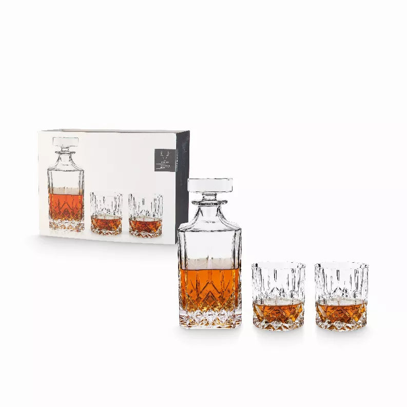 Admiral 3-Piece Decanter & Tumbler Set By Viski - Clear / 1 - Drinkware