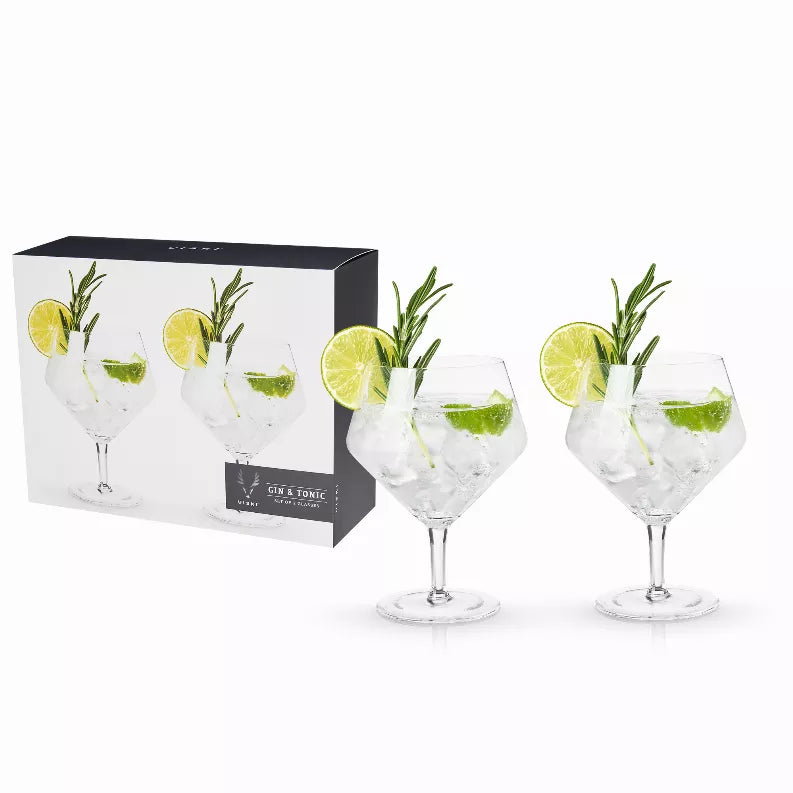 Angled Crystal Gin & Tonic Glasses By Viski - Hurricane / 1 - Drinkware