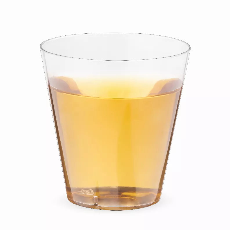 Clear plastic shot glass, 2 oz, single cup
