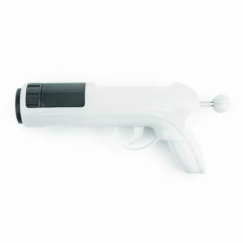 White alcohol spray gun dispenser with trigger and round nozzle ball