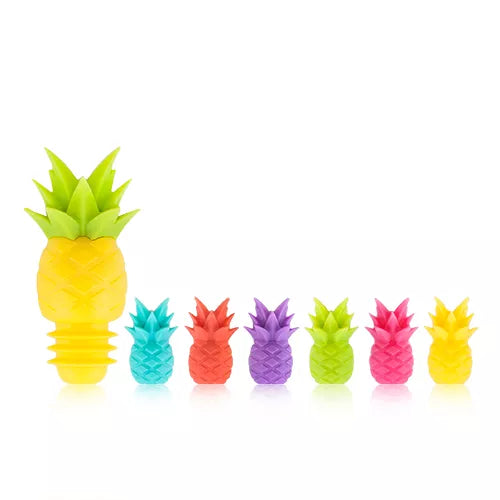 Assorted pineapple charm set with bottle stopper, small colorful resin pineapples