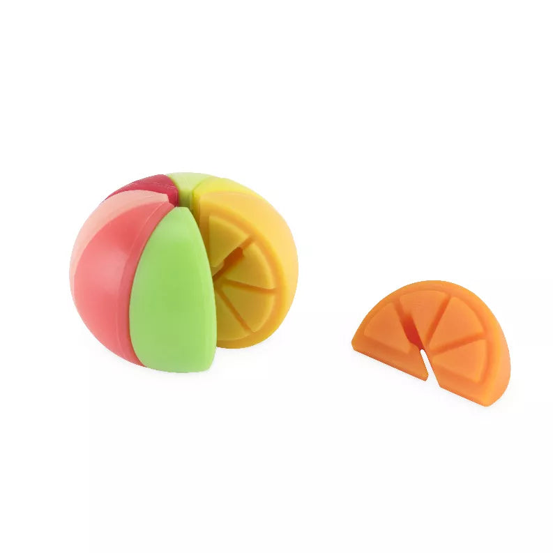 Citrus glass charm set of 8, multicolor orange slice halves