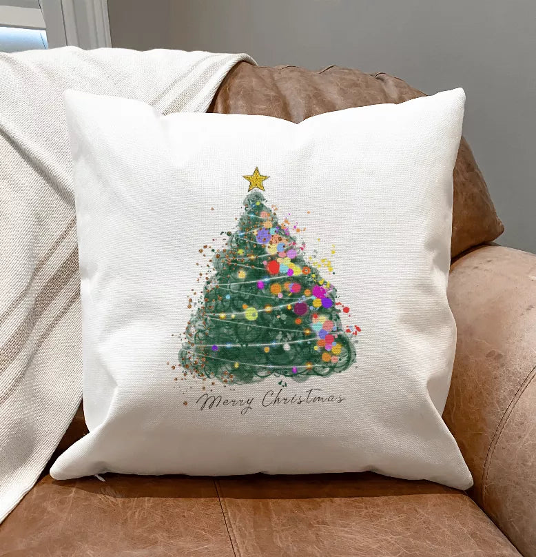 Christmas Tree Pillow Cover - White Pillow / 1 / 18”x18” - Pillows